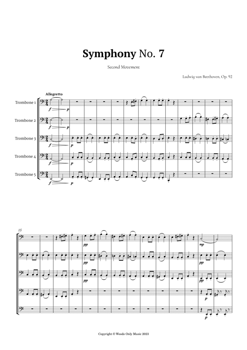 Symphony No. 7 by Beethoven for Trombone Quintet image number null
