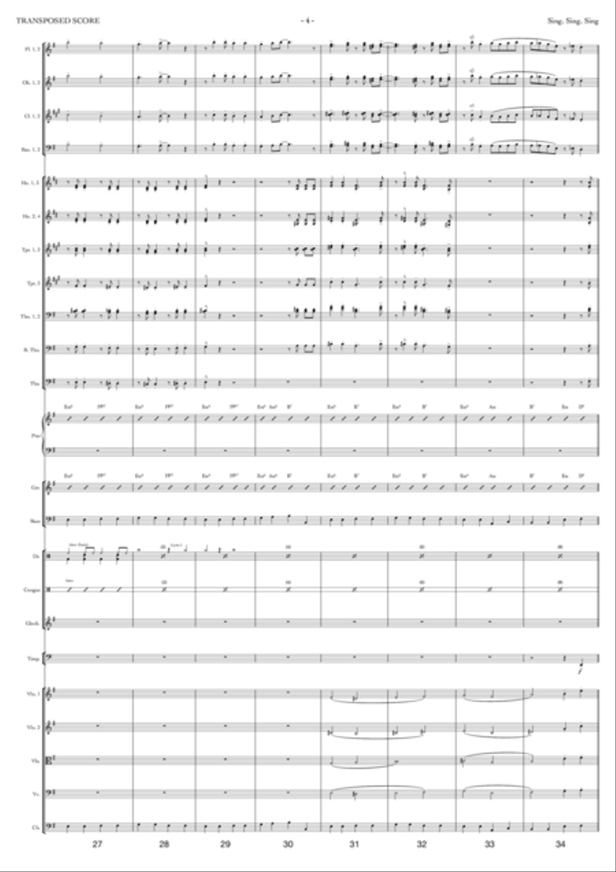 Sing, Sing, Sing Sing, Sing, Sing Full Orchestra scores gallery preview page 4