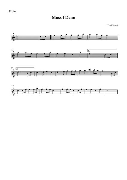 Flute - Muss I Denn (Easy) image number null