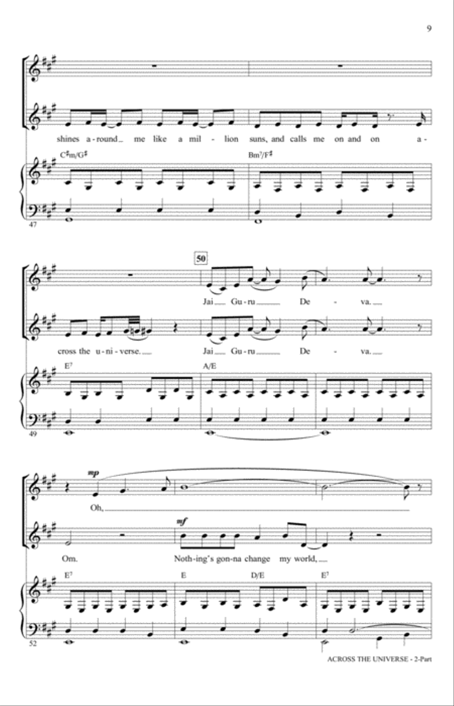 Across The Universe 2-Part scores gallery preview page 8