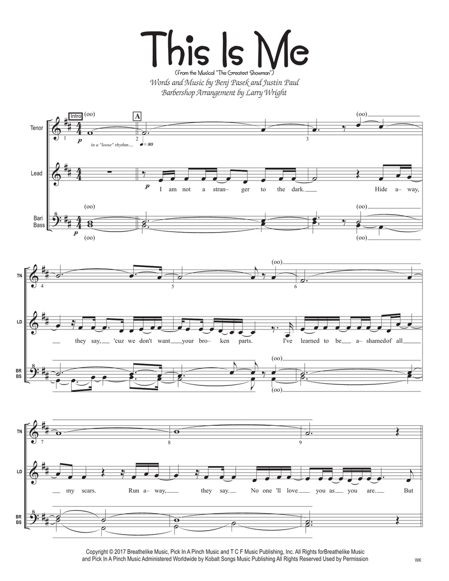 This Is Me SSAA scores gallery preview page 1