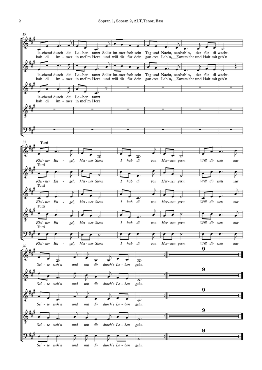 Kleiner Engel 4-Part scores gallery preview page 3