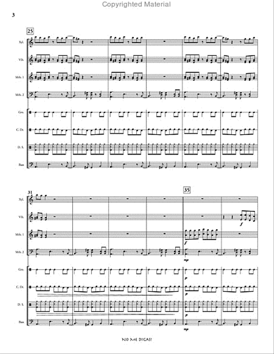No Me Digas! Percussion Ensemble scores gallery preview page 4