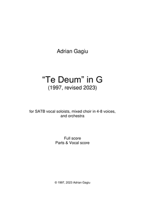 Book cover for "Te Deum", op. 5
