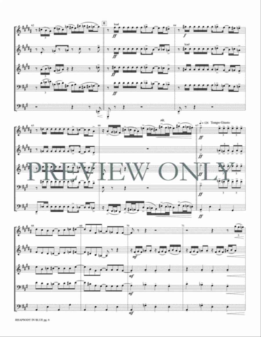 Rhapsody in Blue Rhapsody in Blue Brass Quintet scores gallery preview page 8
