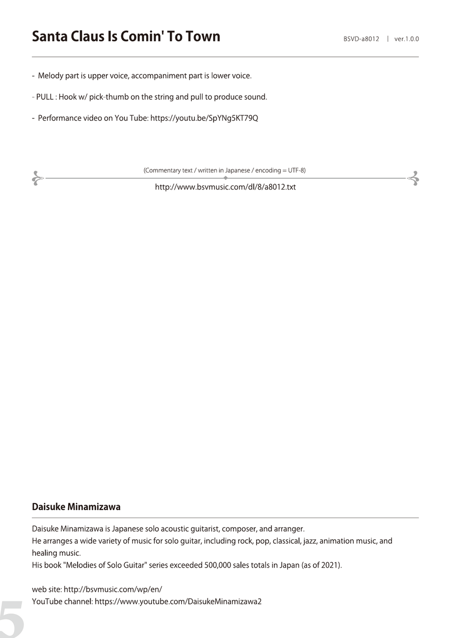 Santa Claus Is Comin' To Town Acoustic Guitar scores gallery preview page 5