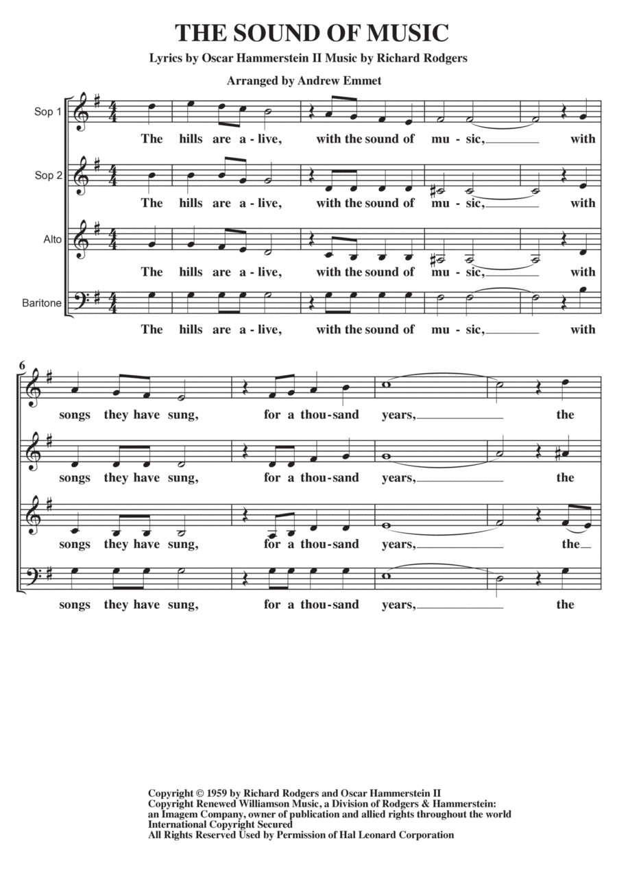 The Sound Of Music A Cappella scores gallery preview page 1