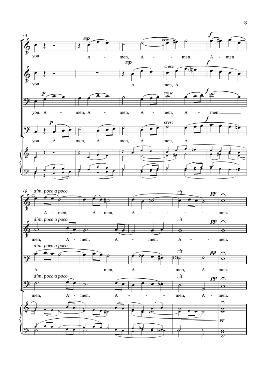 The Lord Bless You and Keep You - Peter C. Lutkin - For Men's Choir TTBB scores gallery preview page 4