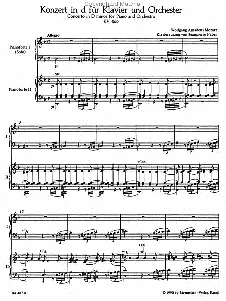 Concerto for Piano and Orchestra, No. 20 d minor, KV 466