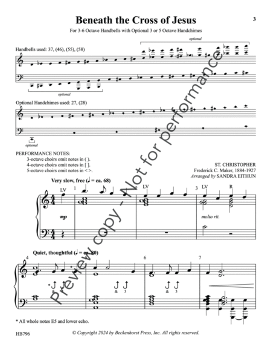 Beneath the Cross of Jesus - Eithun 5-Octaves scores gallery preview page 2