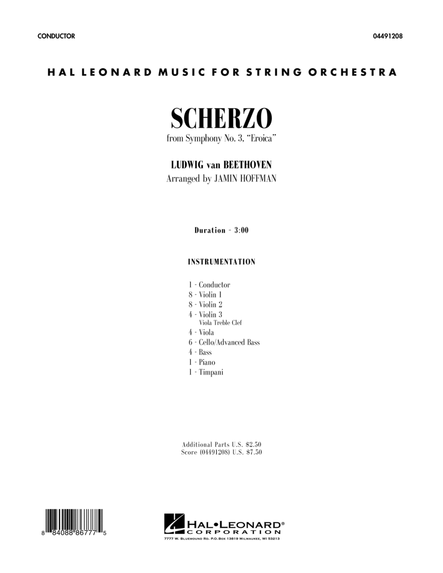 Scherzo from Symphony No. 3 (Eroica) by Ludwig van Beethoven
                        Orchestra -
                         Digital Sheet Music
                        