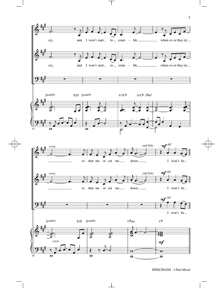 Speechless (from Disney's Aladdin) (arr. Audrey Snyder) 3-Part scores gallery preview page 3