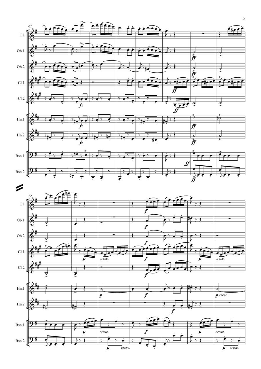 Gouvy: Petite Suite Gauloise Op.90 Mvt.IV Tambourin - nonet Woodwind Quintet scores gallery preview page 5