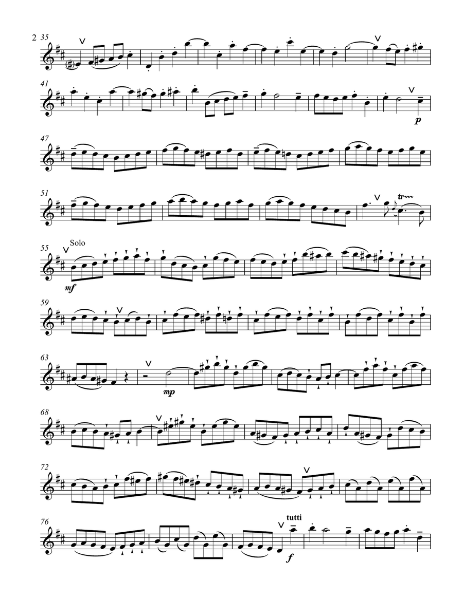 Bach Suite # 2 in B minor for flute & strings Chamber Orchestra scores gallery preview page 2