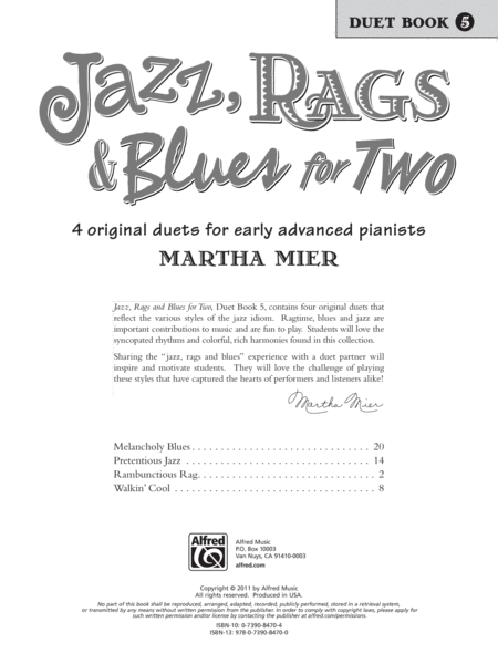 Jazz, Rags & Blues for Two, Book 5