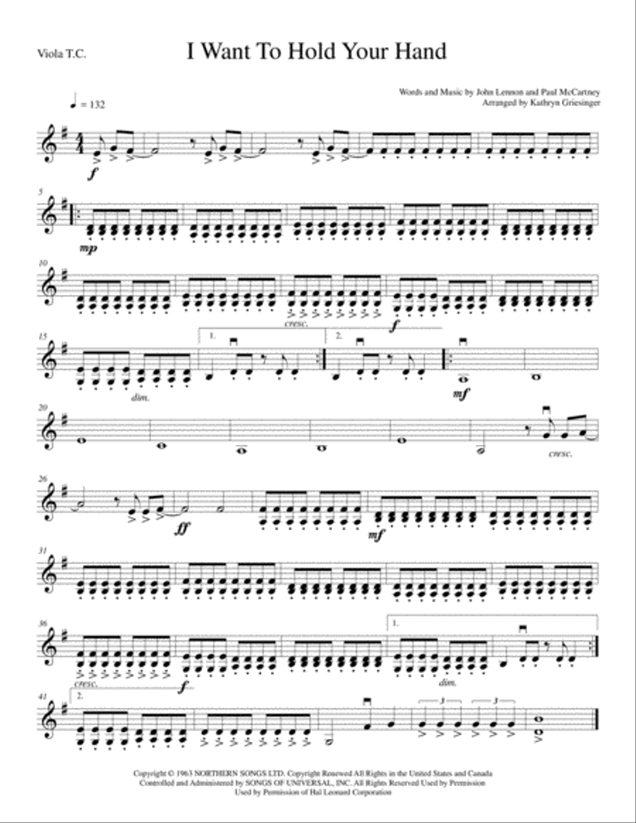 I Want To Hold Your Hand String Quartet scores gallery preview page 4