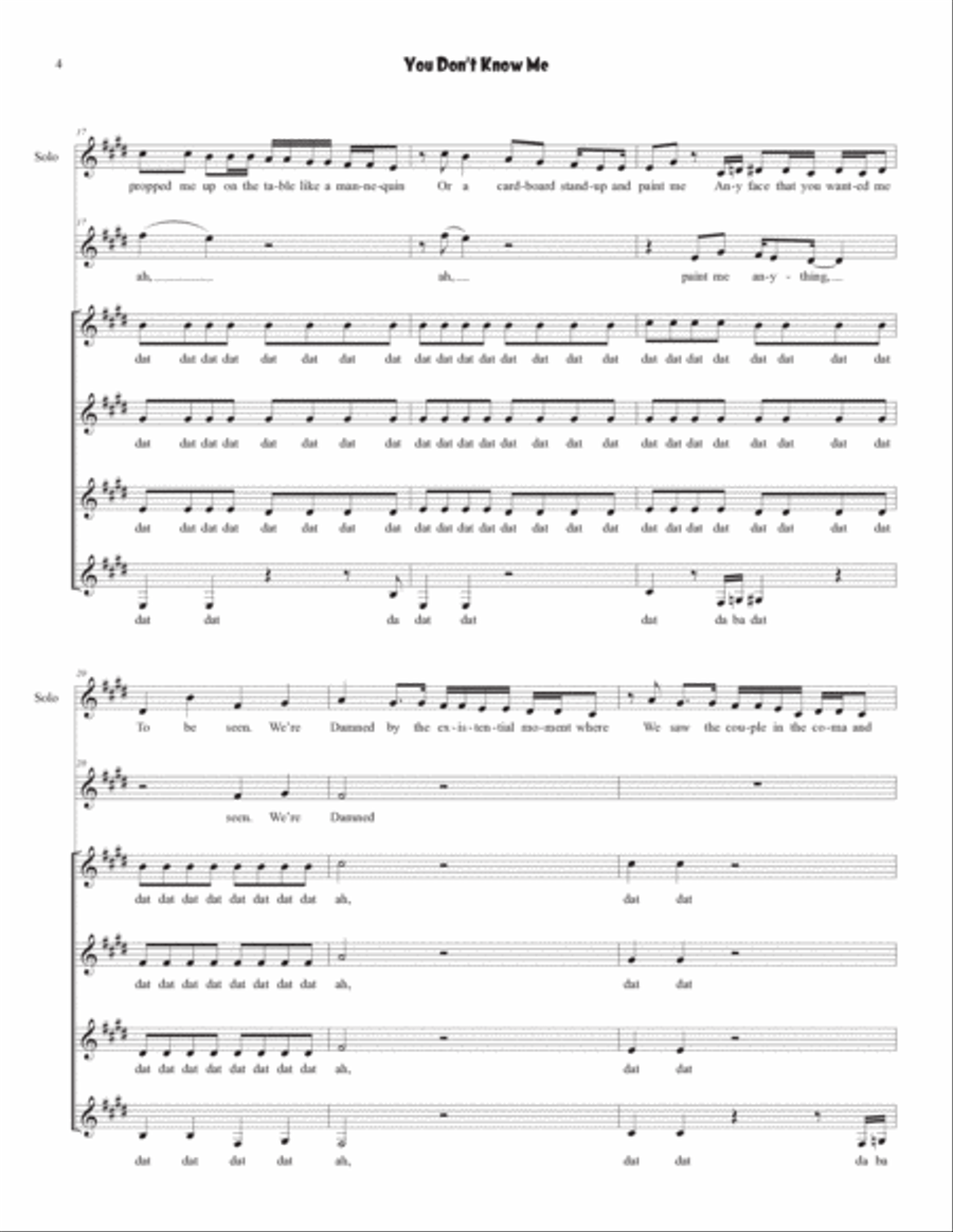 You Don't Know Me You Don't Know Me SSAA scores gallery preview page 4