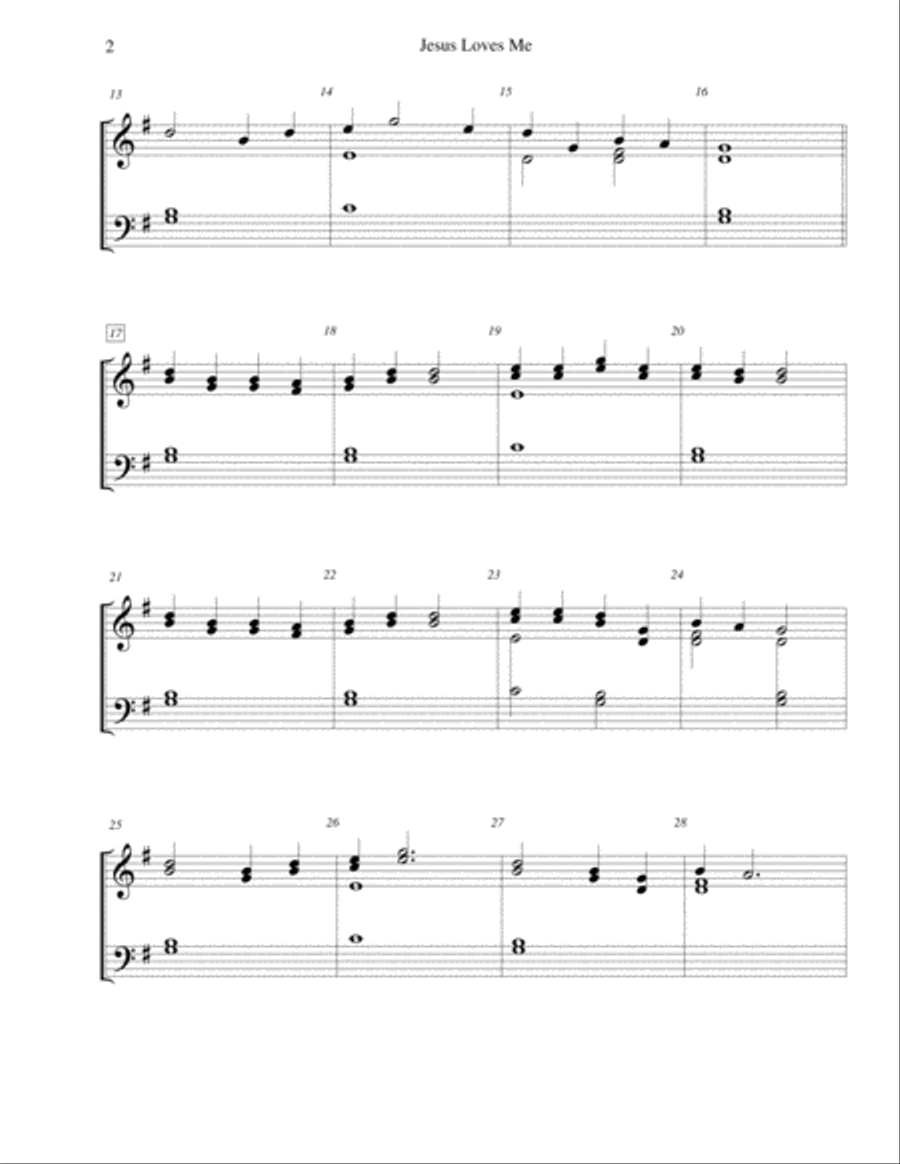 Jesus Loves Me - for 2-octave handbell choir 2-Octaves scores gallery preview page 2