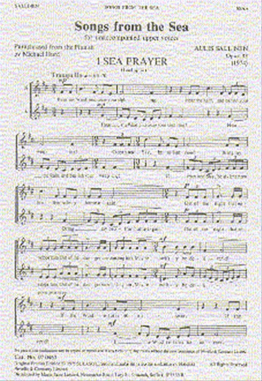Songs from the Sea, Op.33 SSAA scores gallery preview page 1