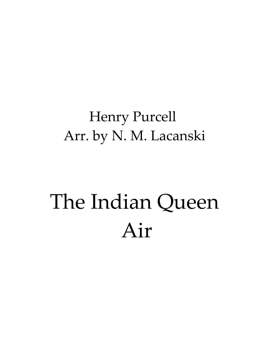 Air from The Indian Queen String Orchestra scores gallery preview page 1