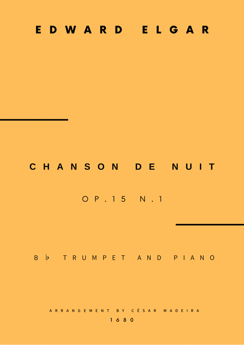 Chanson De Nuit, Op.15 No.1 - Bb Trumpet and Piano (Full Score and Parts) image number null