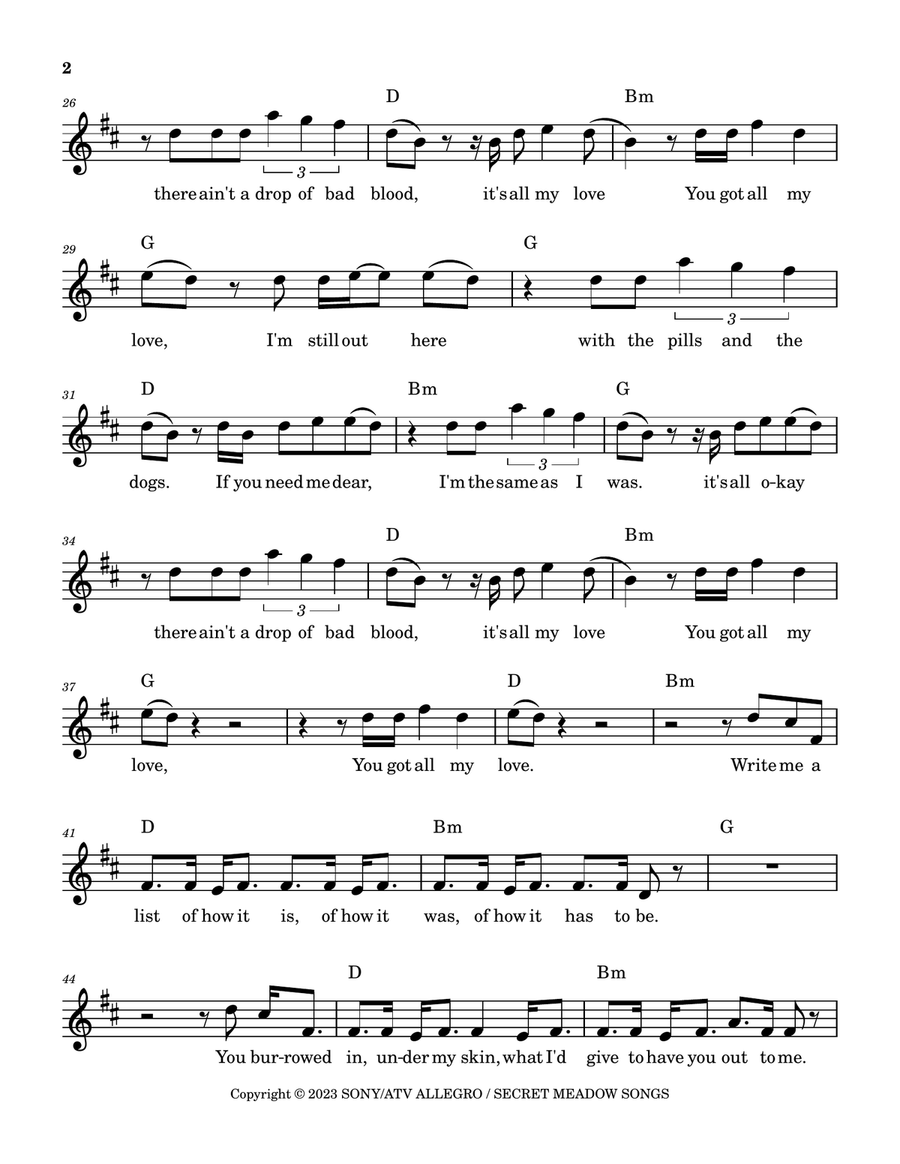 All My Love Acoustic Guitar scores gallery preview page 2