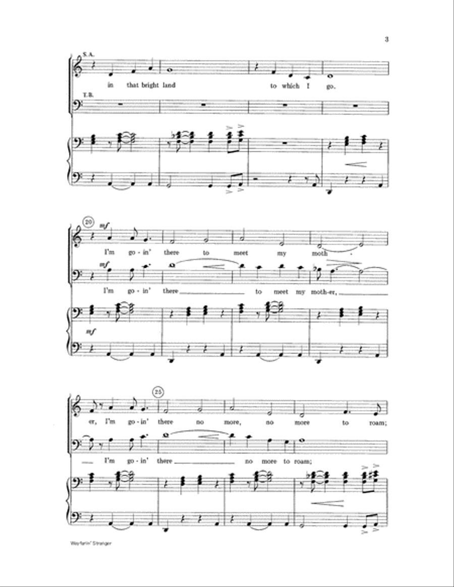 Wayfarin' Stranger 4-Part scores gallery preview page 3