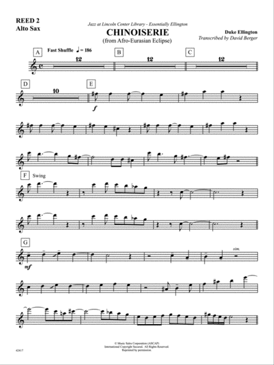Chinoiserie (from Afro-Euroasian Eclipse): 2nd E-flat Alto Saxophone