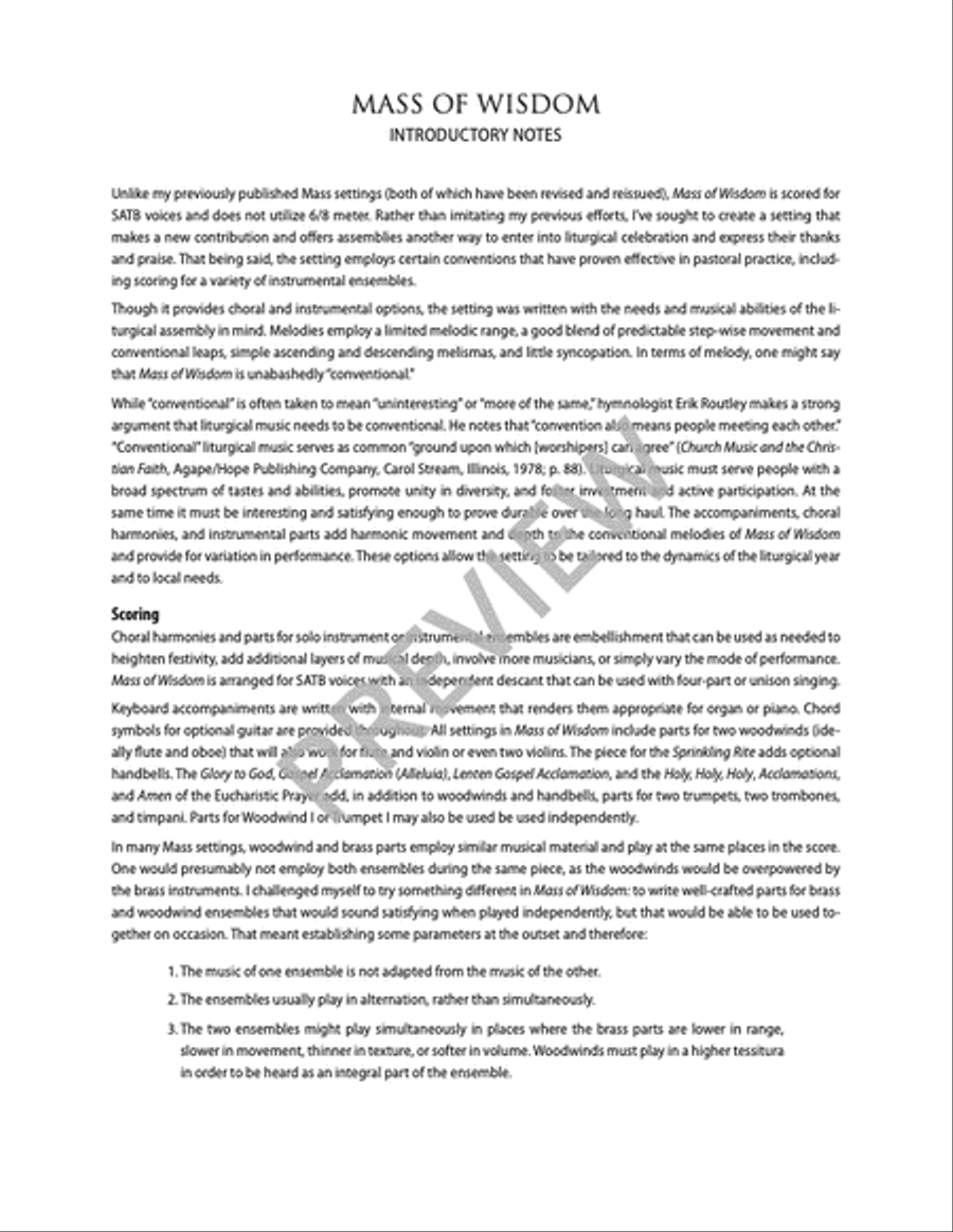 Mass of Wisdom - Full Score 4-Part scores gallery preview page 4