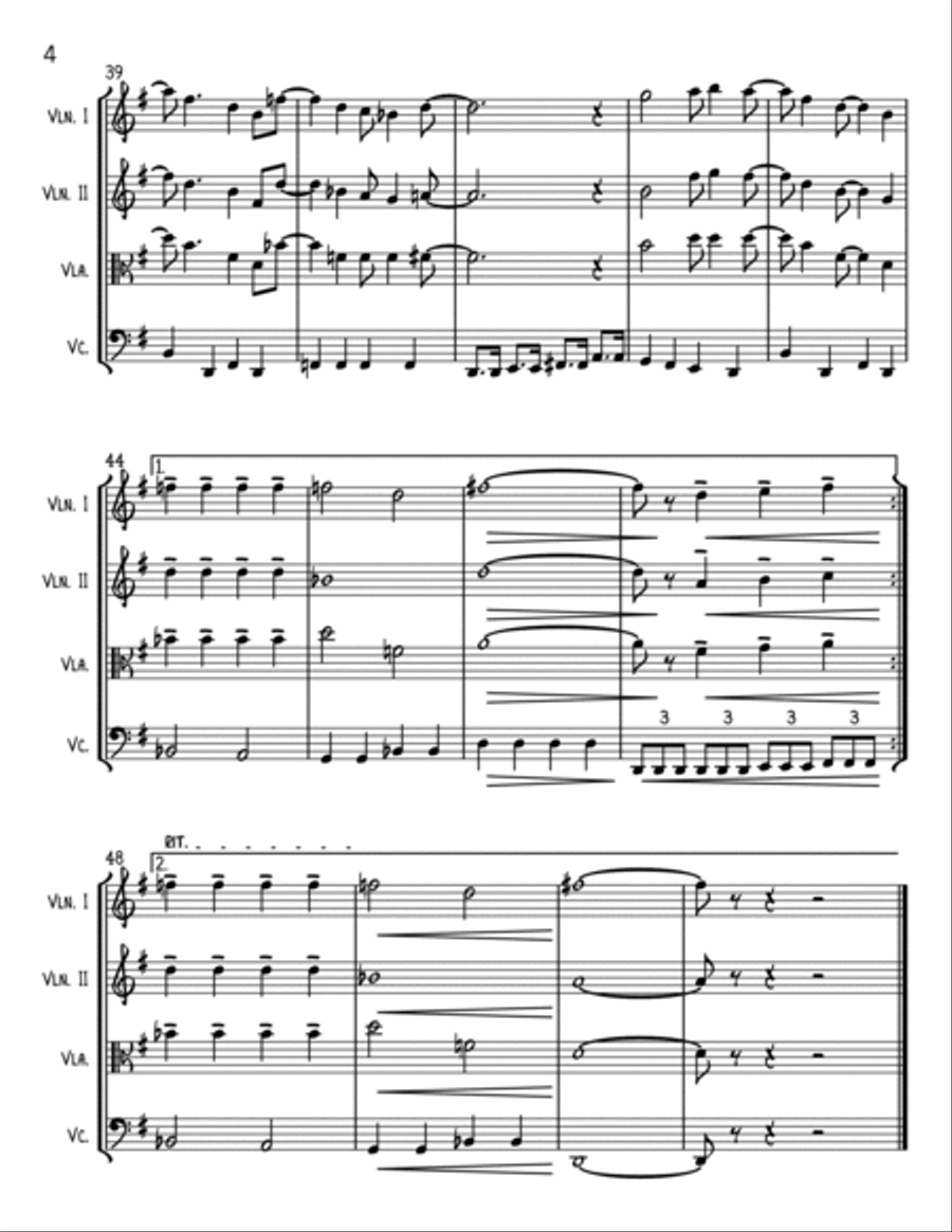 Merry Xmas Everybody String Quartet scores gallery preview page 4