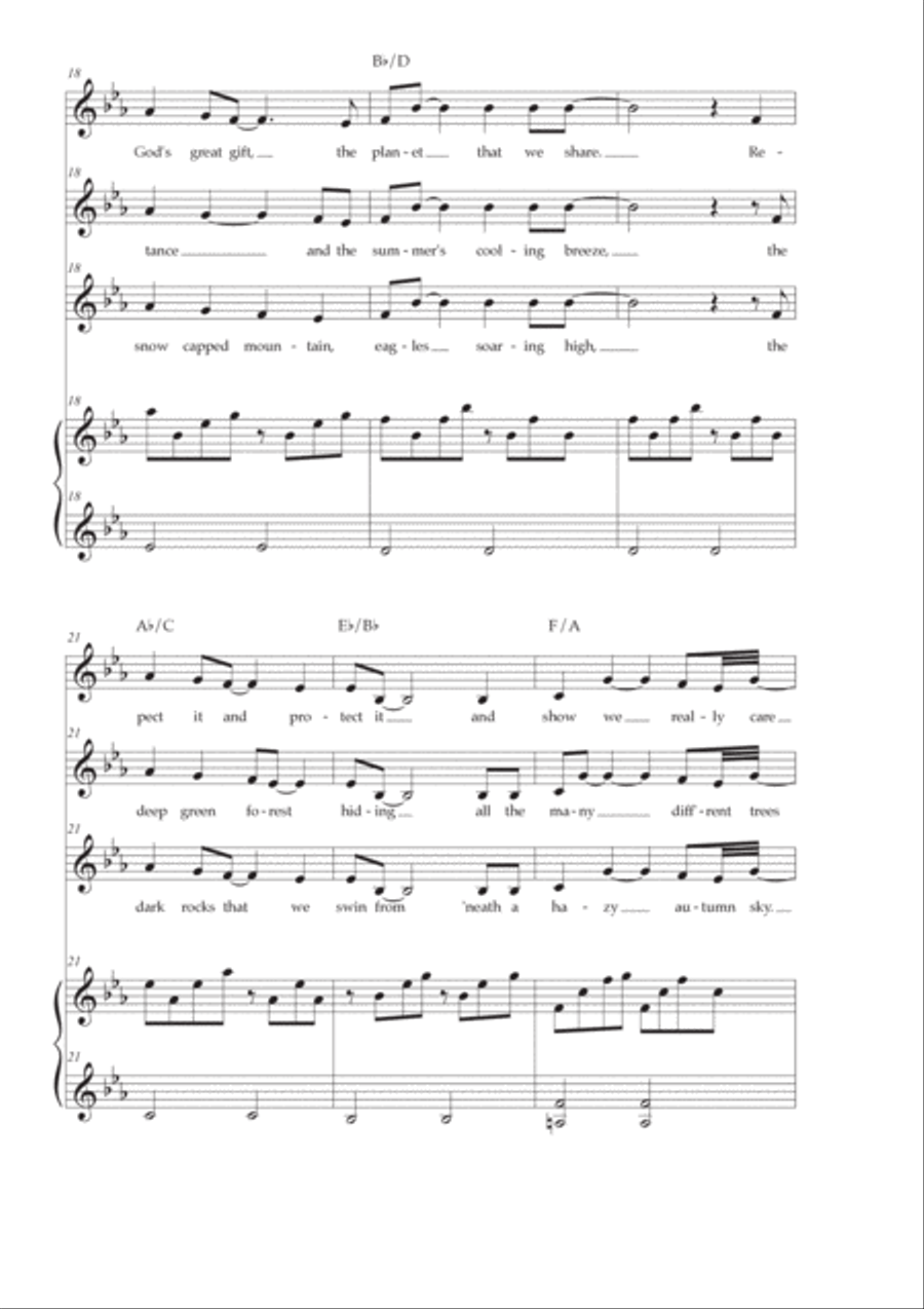 God Has Given Us the Earth Unison Choir scores gallery preview page 4