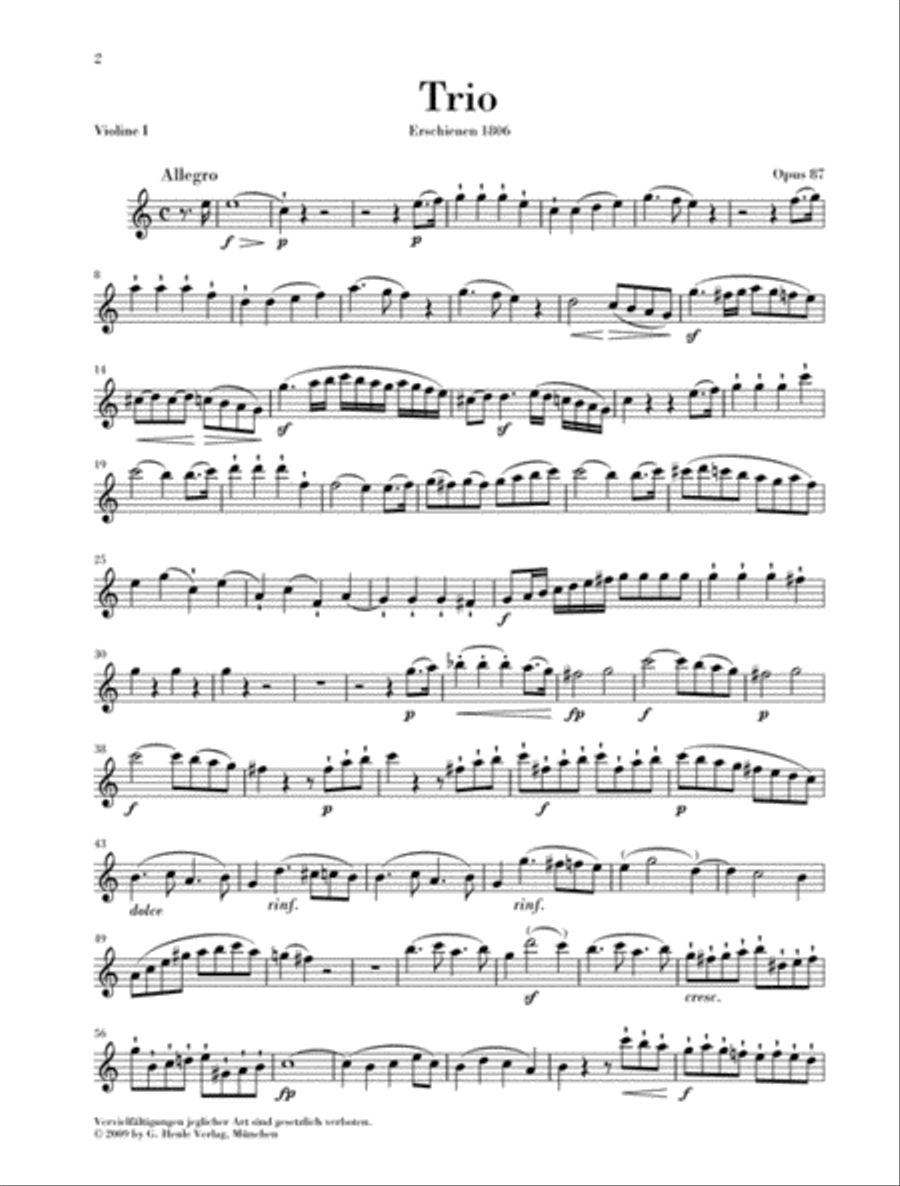 Trio in C Major, Op. 87 Viola scores gallery preview page 2