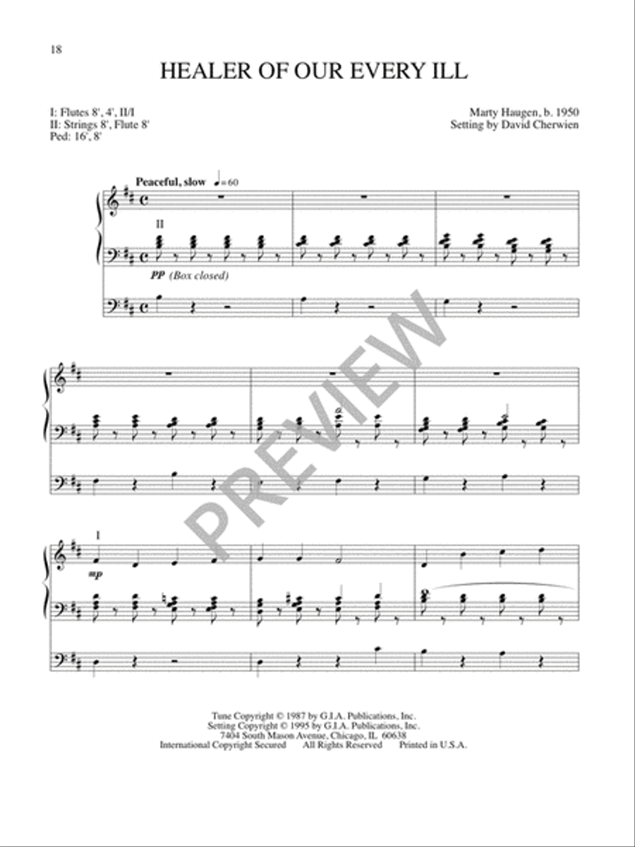 Six Organ Preludes on Hymntunes by Marty Haugen, Jeremy Young, and Skinner Chavez-Melo Organ scores gallery preview page 20