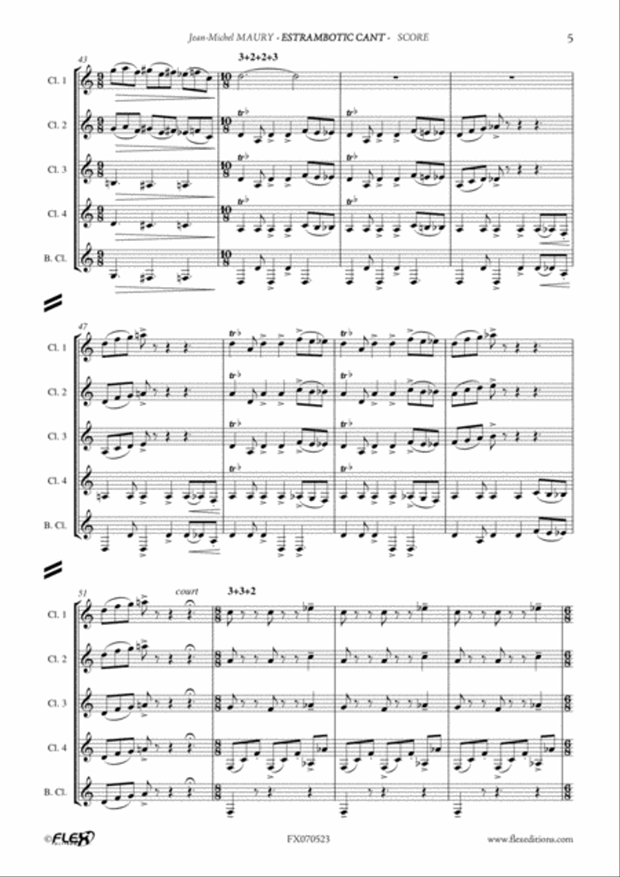 Estrambotic Cant Estrambotic Cant Clarinet Quintet scores gallery preview page 6
