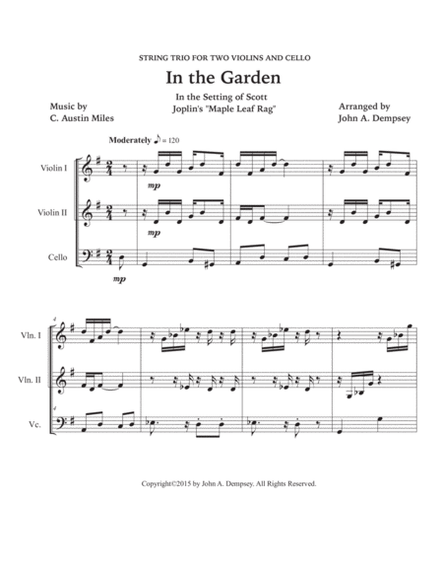 In the Garden / Maple Leaf Rag (String Trio for Two Violins and Cello) image number null