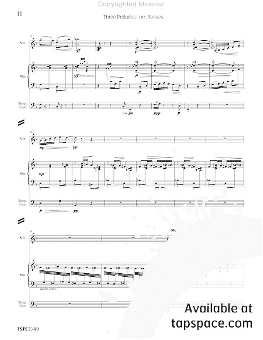 Three Preludes Percussion Ensemble scores gallery preview page 15