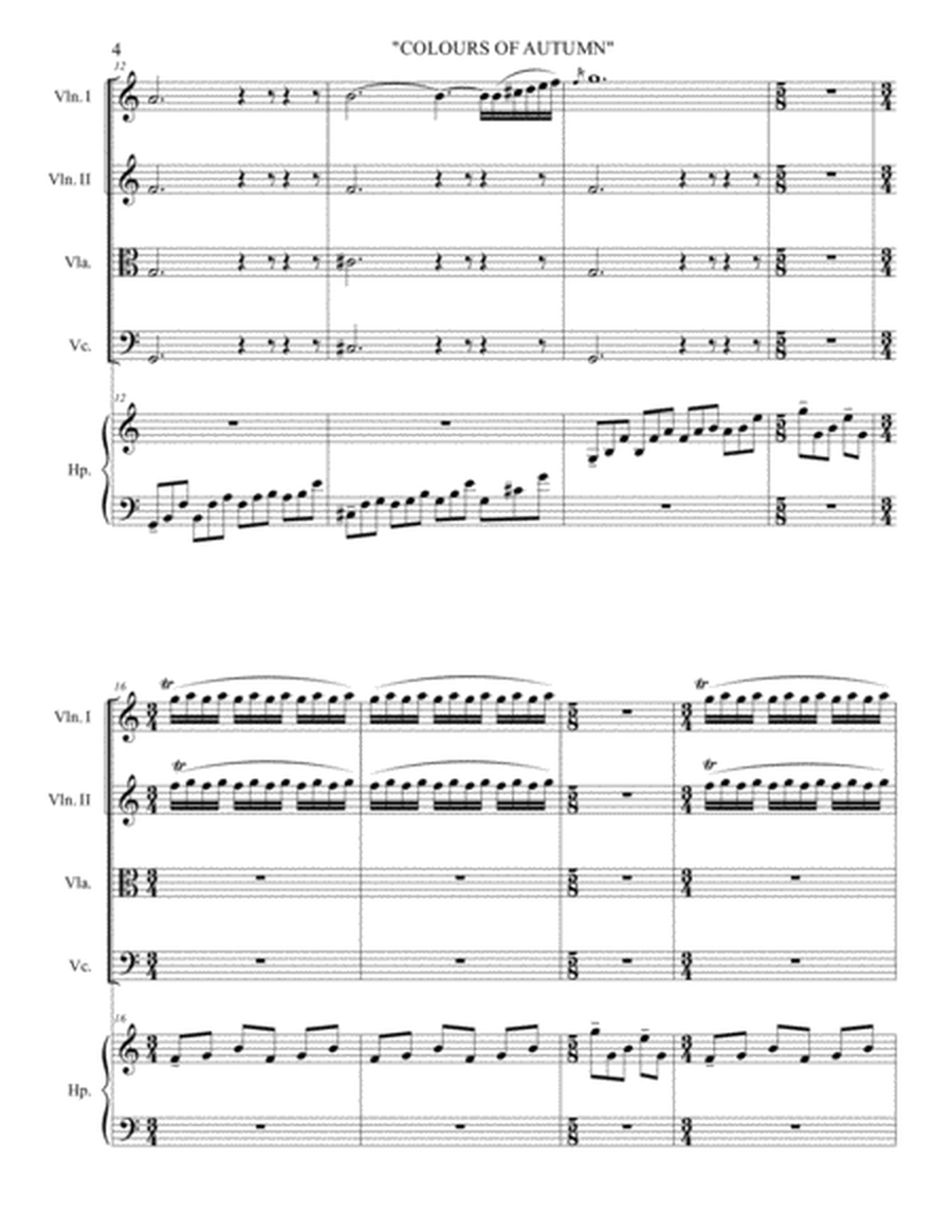 COLOURS OF AUTUMN - Harp & String Quintet (Score Only) image number null