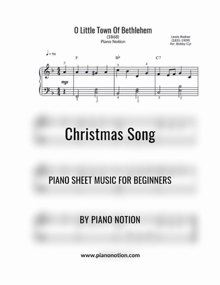 Book cover for O Little Town Of Bethlehem (Easy Piano Solo)