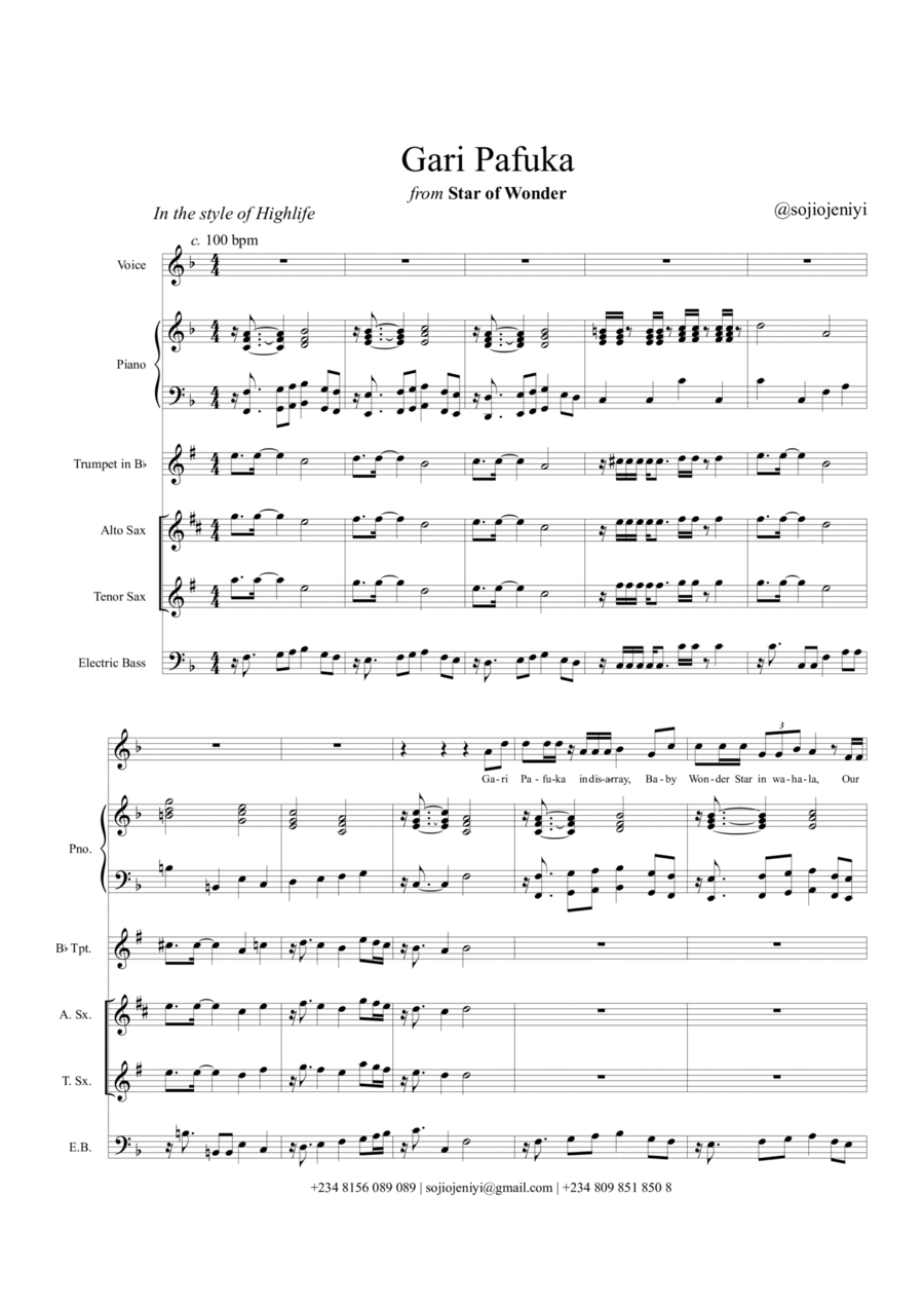 Gari Pafuka Gari Pafuka Chamber Orchestra scores gallery preview page 1
