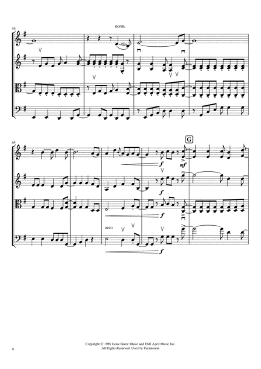 I Won't Back Down String Quartet scores gallery preview page 6