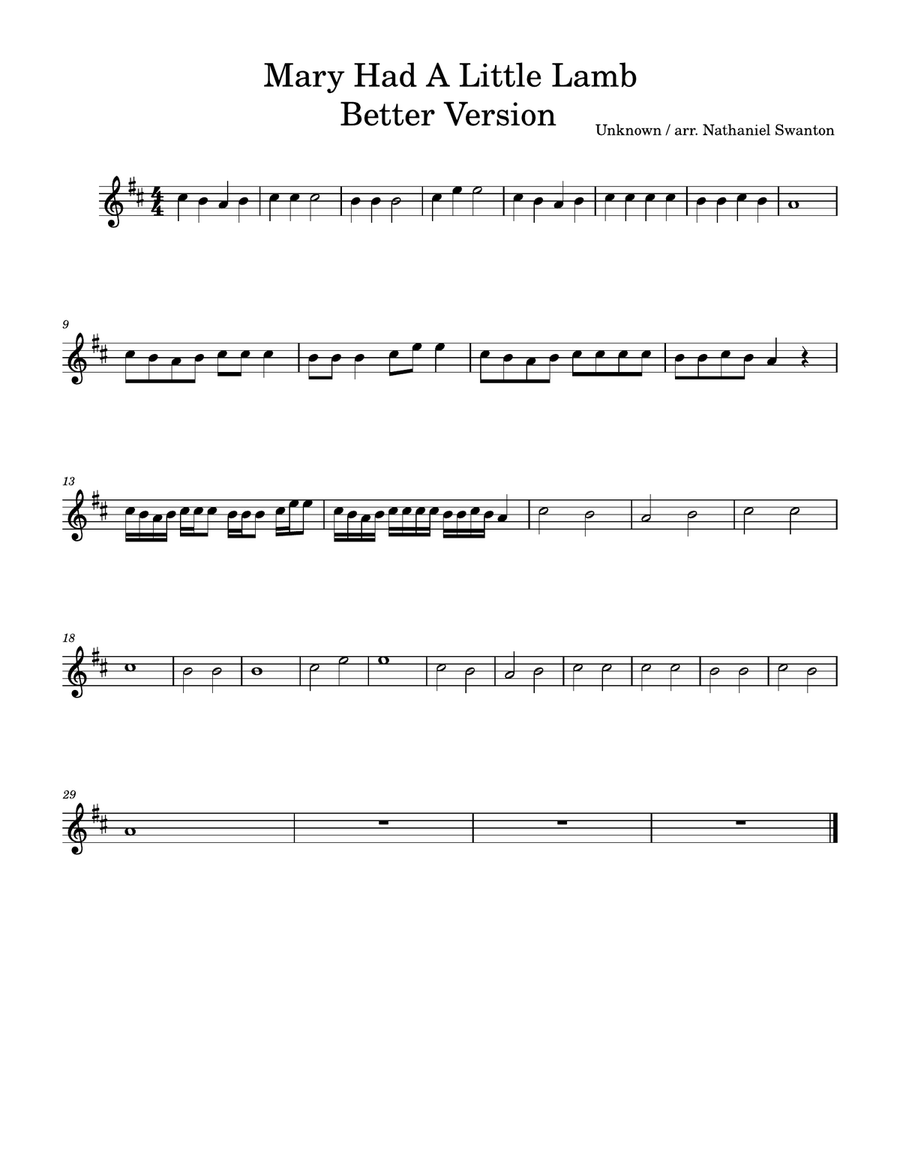 Mary Had A Little Lamb (Better Version) School and Community scores gallery preview page 1