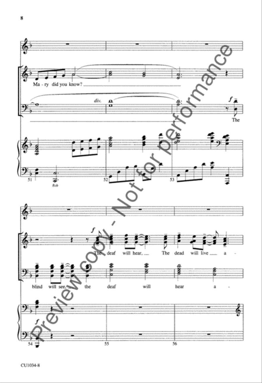 Mary, Did You Know? 4-Part scores gallery preview page 9