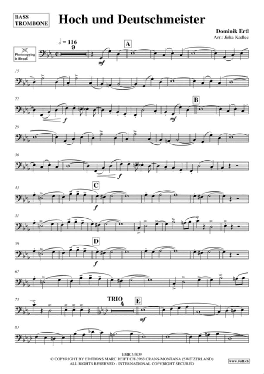 Hoch und Deutschmeister Trombone scores gallery preview page 2