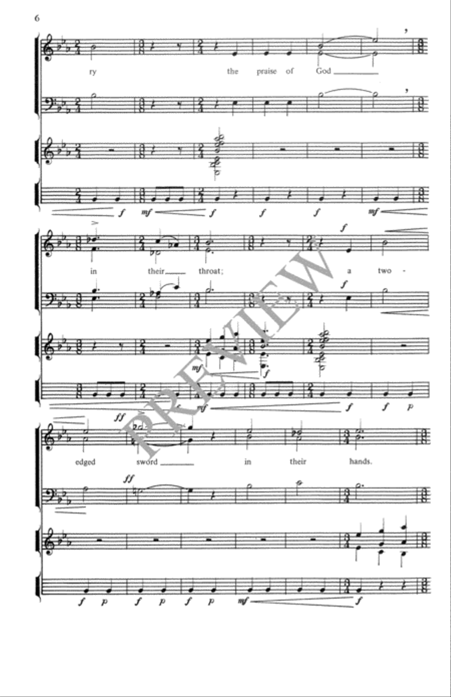 A Processional Psalm for a Festive Occasion 4-Part scores gallery preview page 7