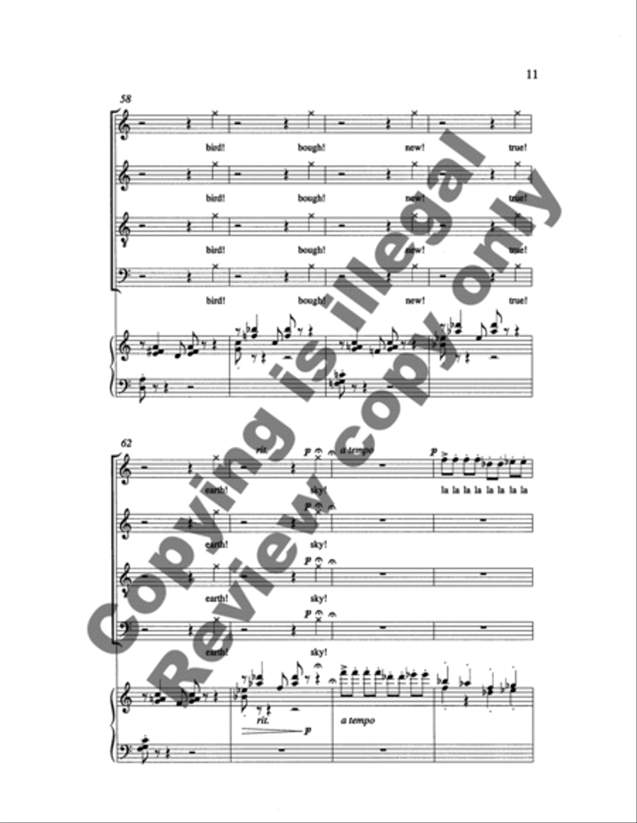 Two Songs: 1. spring! 4-Part scores gallery preview page 14