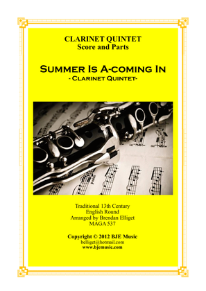 Summer Is Acoming In (Round with a Ground) - Clarinet Quintet