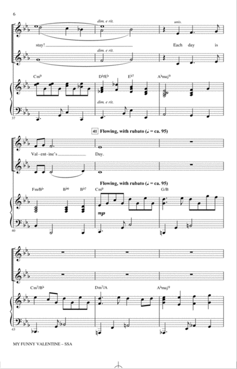 My Funny Valentine (arr. Mac Huff) SSA scores gallery preview page 5