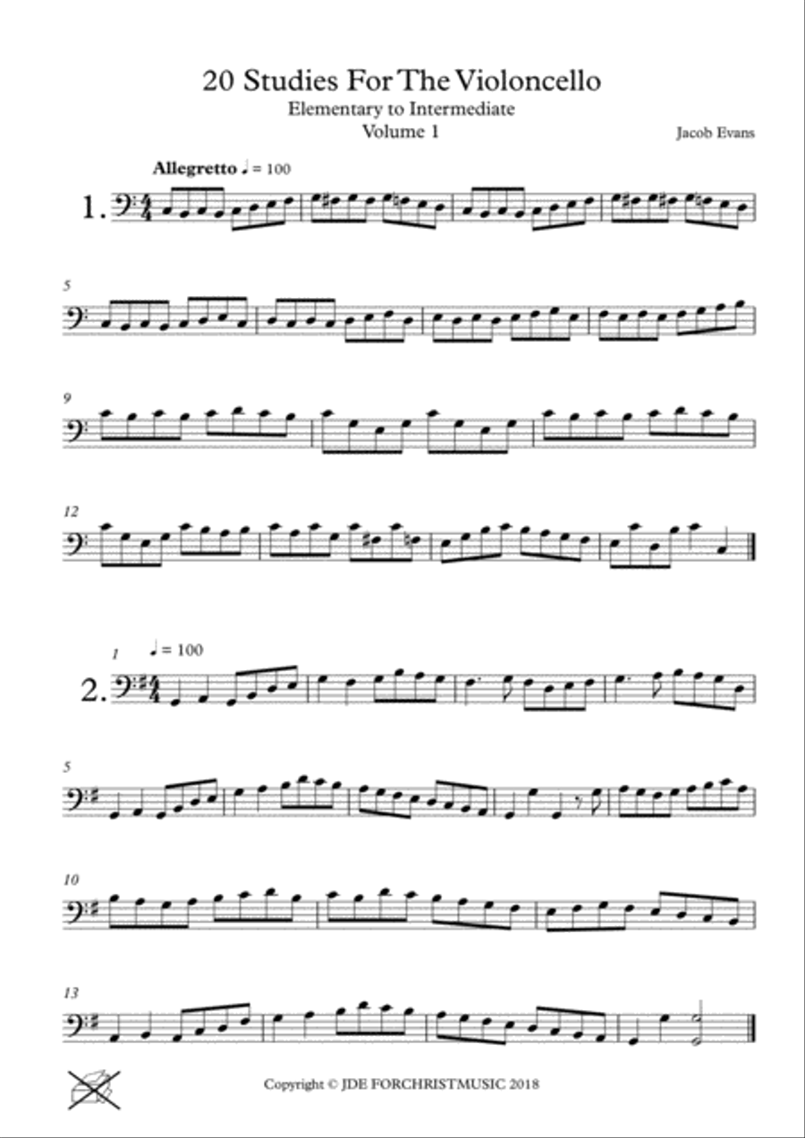 20 Studies for the Violoncello Cello Solo scores gallery preview page 2
