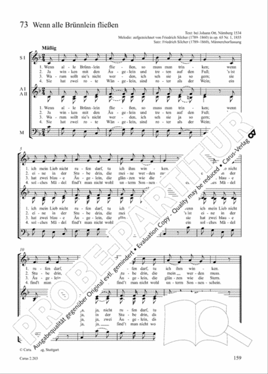 Loreley. Folk songs for choir (Loreley. Volkslieder fur Chor) Choir scores gallery preview page 162