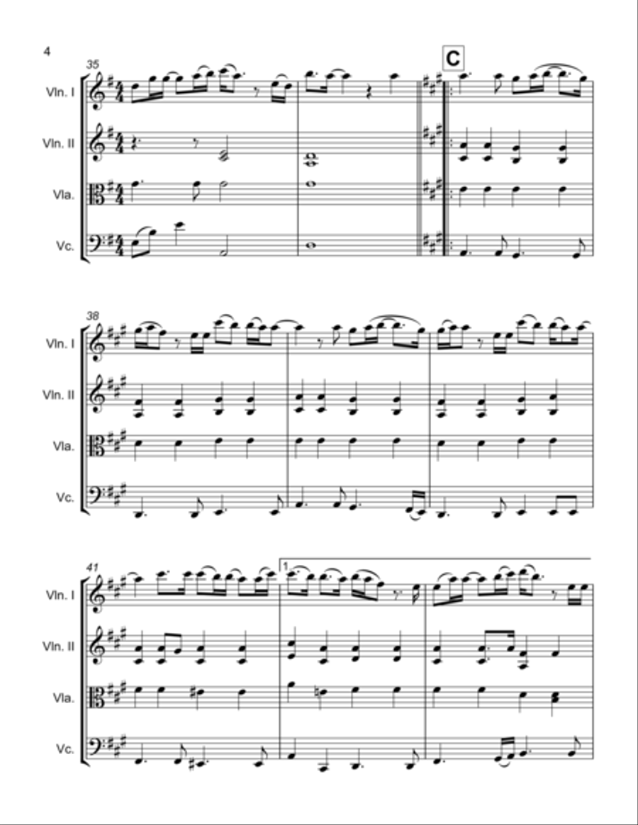 A Moment Like This String Quartet scores gallery preview page 4